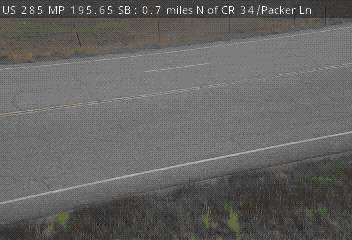 CDOT camera: 0.7 miles N of CR 34/Packer Ln in Jefferson: Looking at Road Surface